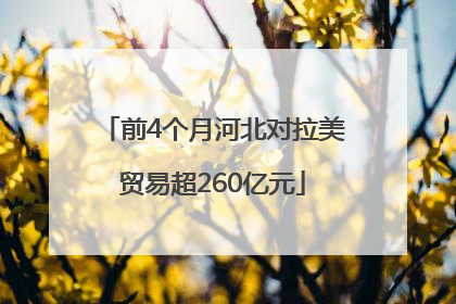 前4个月河北对拉美贸易超260亿元