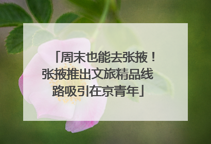 周末也能去张掖！张掖推出文旅精品线路吸引在京青年