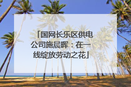 国网长乐区供电公司施晨晖：在一线绽放劳动之花