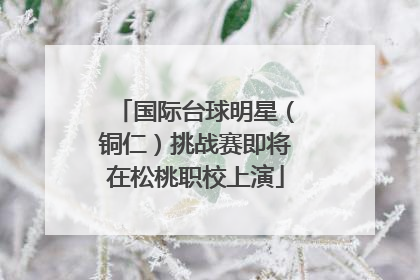 国际台球明星（铜仁）挑战赛即将在松桃职校上演