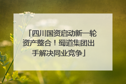 四川国资启动新一轮资产整合！蜀道集团出手解决同业竞争
