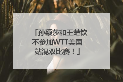 孙颖莎和王楚钦不参加WTT美国站混双比赛！