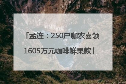 孟连：250户咖农喜领1605万元咖啡鲜果款