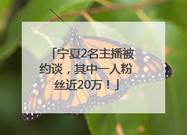 宁夏2名主播被约谈，其中一人粉丝近20万！