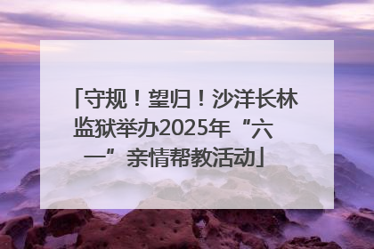 守规！望归！沙洋长林监狱举办2025年“六一”亲情帮教活动