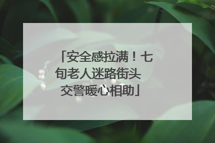 安全感拉满！七旬老人迷路街头 交警暖心相助