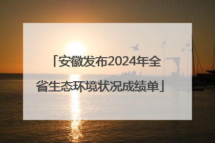 安徽发布2024年全省生态环境状况成绩单