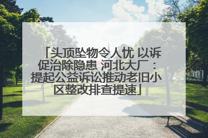 头顶坠物令人忧 以诉促治除隐患 河北大厂：提起公益诉讼推动老旧小区整改排查提速