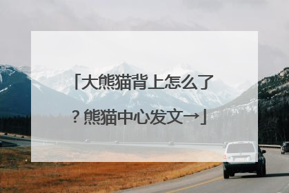 大熊猫背上怎么了？熊猫中心发文→