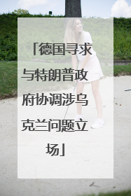 德国寻求与特朗普政府协调涉乌克兰问题立场