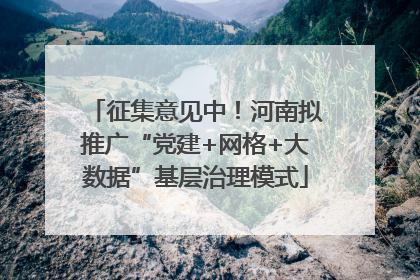 征集意见中！河南拟推广“党建+网格+大数据”基层治理模式