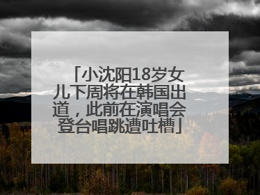 小沈阳18岁女儿下周将在韩国出道，此前在演唱会登台唱跳遭吐槽
