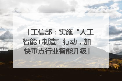 工信部：实施“人工智能+制造”行动，加快重点行业智能升级