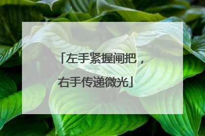 左手紧握闸把，右手传递微光