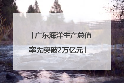 广东海洋生产总值率先突破2万亿元
