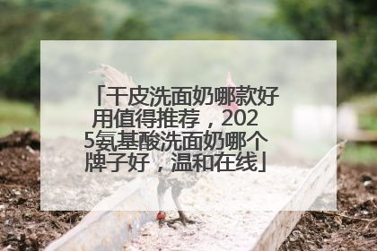 干皮洗面奶哪款好用值得推荐，2025氨基酸洗面奶哪个牌子好，温和在线