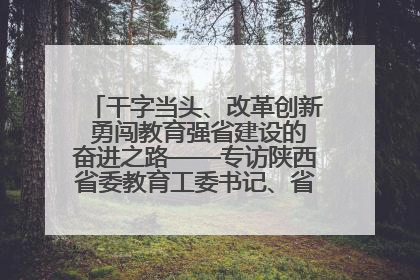 干字当头、改革创新 勇闯教育强省建设的奋进之路——专访陕西省委教育工委书记、省教育厅厅长王树声