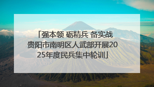 强本领 砺精兵 备实战 贵阳市南明区人武部开展2025年度民兵集中轮训