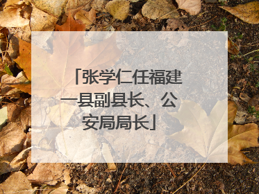 张学仁任福建一县副县长、公安局局长
