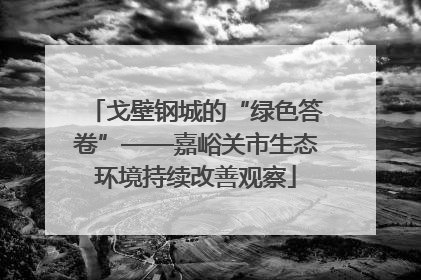 戈壁钢城的“绿色答卷”——嘉峪关市生态环境持续改善观察