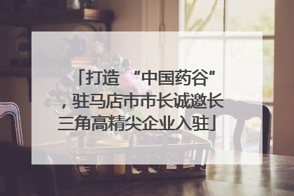 打造 “中国药谷”，驻马店市市长诚邀长三角高精尖企业入驻