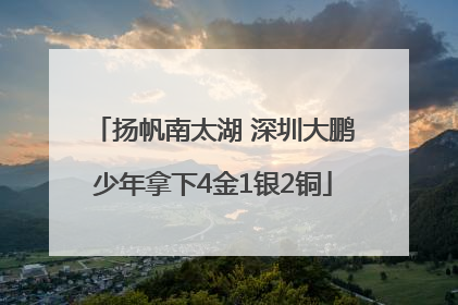 扬帆南太湖 深圳大鹏少年拿下4金1银2铜