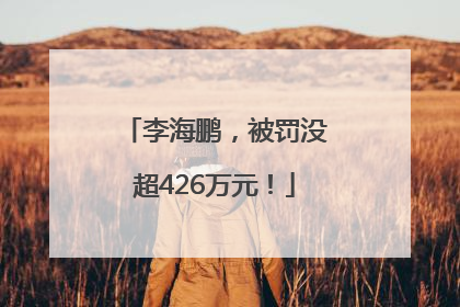 李海鹏，被罚没超426万元！