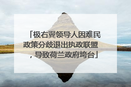 极右翼领导人因难民政策分歧退出执政联盟，导致荷兰政府垮台