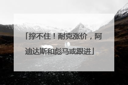 撑不住！耐克涨价，阿迪达斯和彪马或跟进