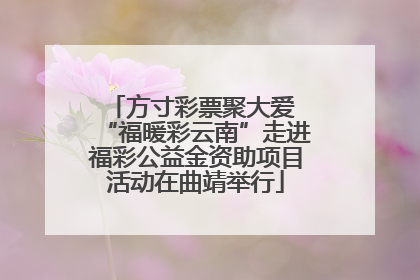 方寸彩票聚大爱 “福暖彩云南”走进福彩公益金资助项目活动在曲靖举行