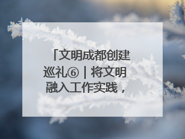 文明成都创建巡礼⑥｜将文明融入工作实践，他们做出成效