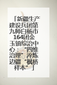 新疆生产建设兵团第九师白杨市164团金玉镇综治中心：“四维治理”淬炼边疆“枫桥样本”