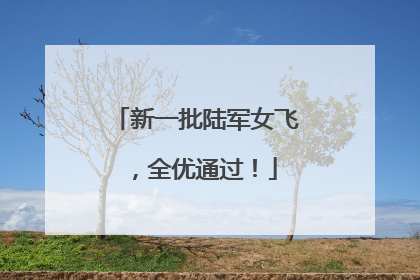 新一批陆军女飞，全优通过！