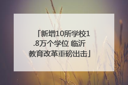 新增10所学校1.8万个学位 临沂教育改革重磅出击
