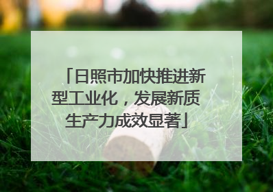 日照市加快推进新型工业化，发展新质生产力成效显著