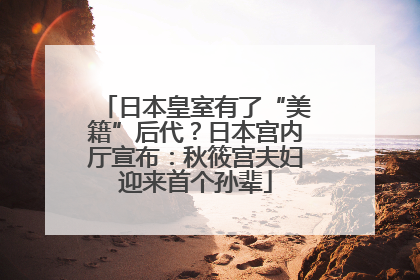 日本皇室有了“美籍”后代？日本宫内厅宣布：秋筱宫夫妇迎来首个孙辈