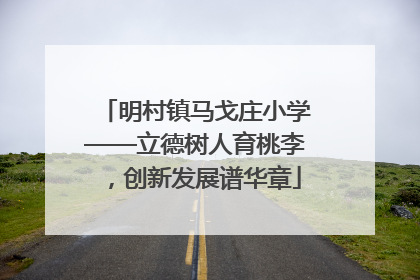 明村镇马戈庄小学——立德树人育桃李，创新发展谱华章