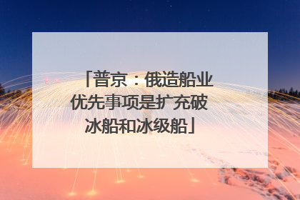 普京：俄造船业优先事项是扩充破冰船和冰级船