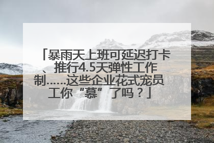 暴雨天上班可延迟打卡、推行4.5天弹性工作制……这些企业花式宠员工你“慕”了吗？