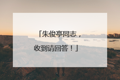 朱俊亭同志，收到请回答！