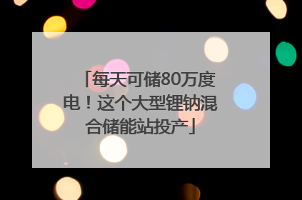 每天可储80万度电！这个大型锂钠混合储能站投产