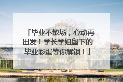 毕业不散场，心动再出发！学长学姐留下的毕业彩蛋等你解锁！