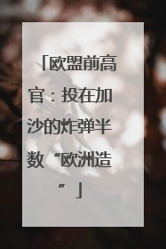 欧盟前高官：投在加沙的炸弹半数“欧洲造”