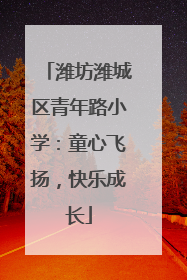潍坊潍城区青年路小学：童心飞扬，快乐成长