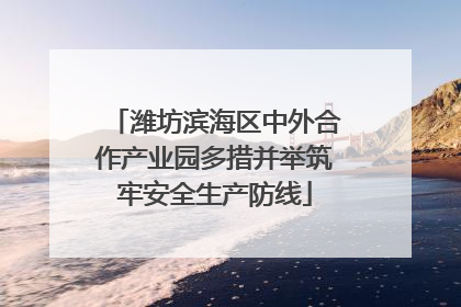 潍坊滨海区中外合作产业园多措并举筑牢安全生产防线