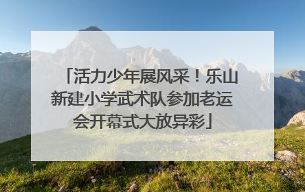 活力少年展风采！乐山新建小学武术队参加老运会开幕式大放异彩