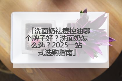 洗面奶祛痘控油哪个牌子好？洗面奶怎么选？2025一站式选购指南