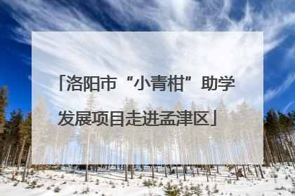 洛阳市“小青柑”助学发展项目走进孟津区