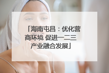 海南屯昌：优化营商环境 促进一二三产业融合发展