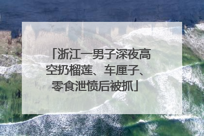 浙江一男子深夜高空扔榴莲、车厘子、零食泄愤后被抓